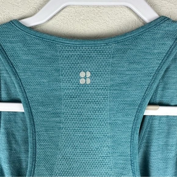Sweaty Betty Blue Seamless Racerback Athletic Athleisure Tank Top Size Large 12 - Picture 3 of 4